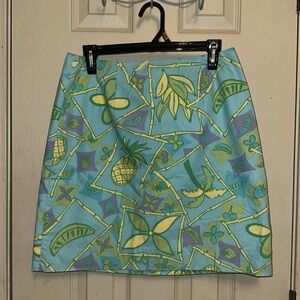 NWOT Vintage Lilly Pulitzer Tropical Print Pencil Skirt Size 8